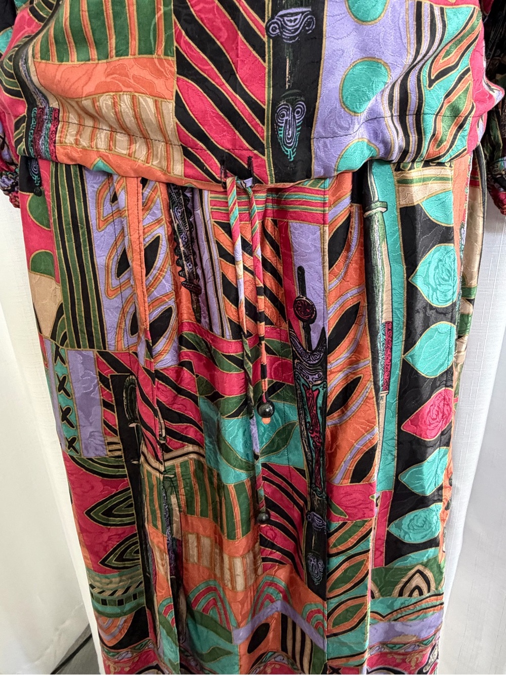 Vintage Diane Freis Original 100% Silk Abstract Print 2 Piece Skirt Set Size M - Picture 7 of 8
